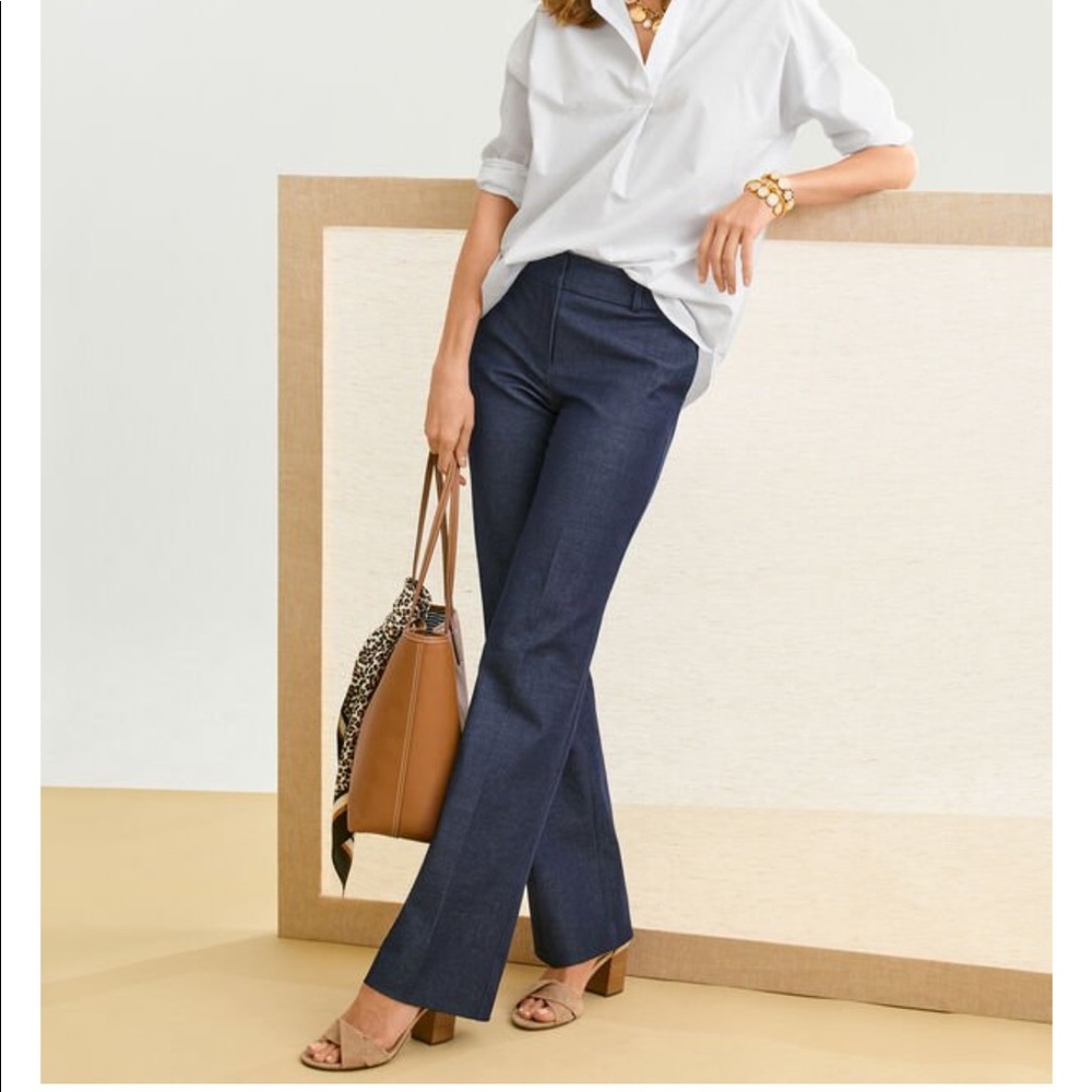 TALBOTS NEWPORT PANTS - POLISHED DENIM